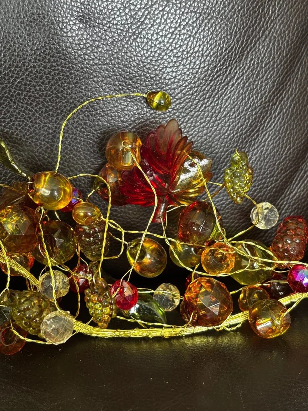 Valerie Parr Hill 4’ Beaded & Jeweled Autumn Garland